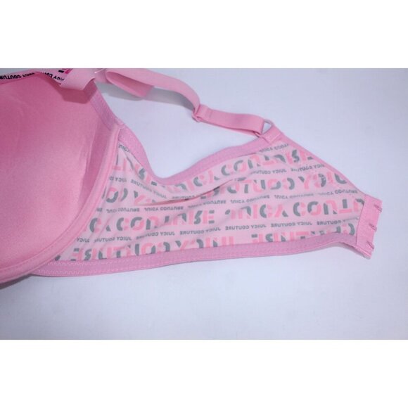 Juicy Couture Bra 42D Pink Black Log Up Lightly Padded Wired Medallion Logo NWT - Picture 12 of 15
